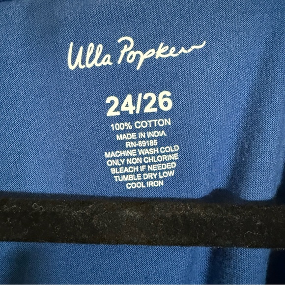 Ulla Popken Blue V Neck Cotton Midi Dress Size 24/26 - Picture 4 of 7